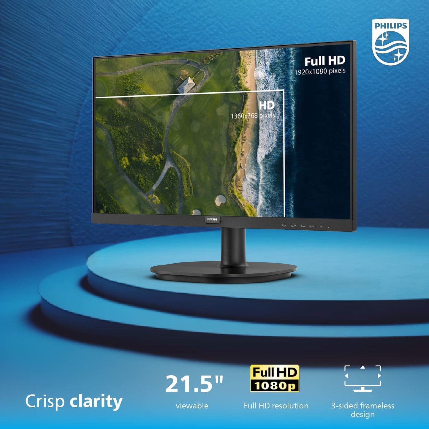 22-Inch Full HD (1920 x 1080) 75Hz Monitor with VESA Mount, HDMI and VGA Ports - Model 221V8LN