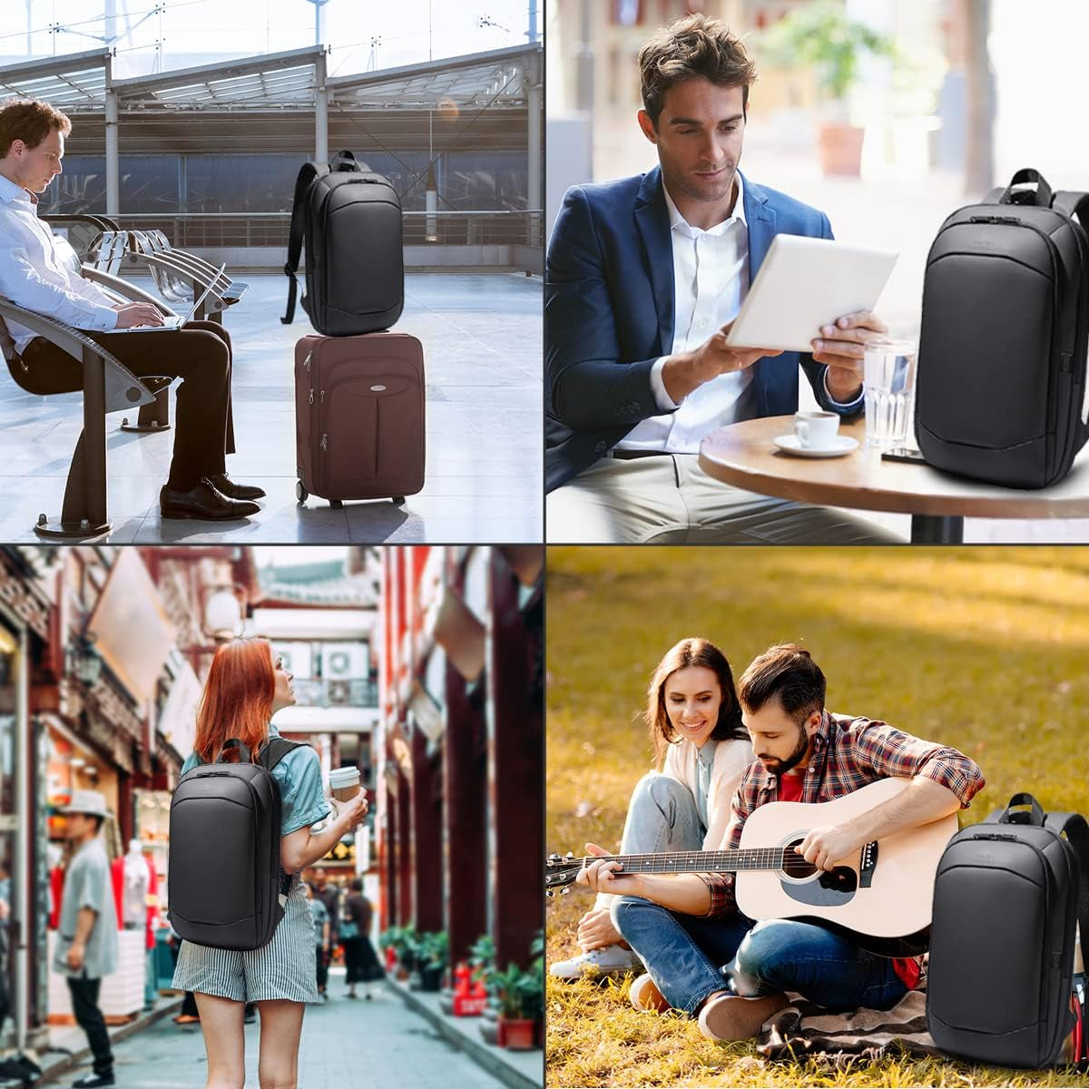 Slim Laptop Backpack, Waterproof Expandable Business Backpack, 15.6 Inch Lightweight Anti-Theft Travel and College Daypack