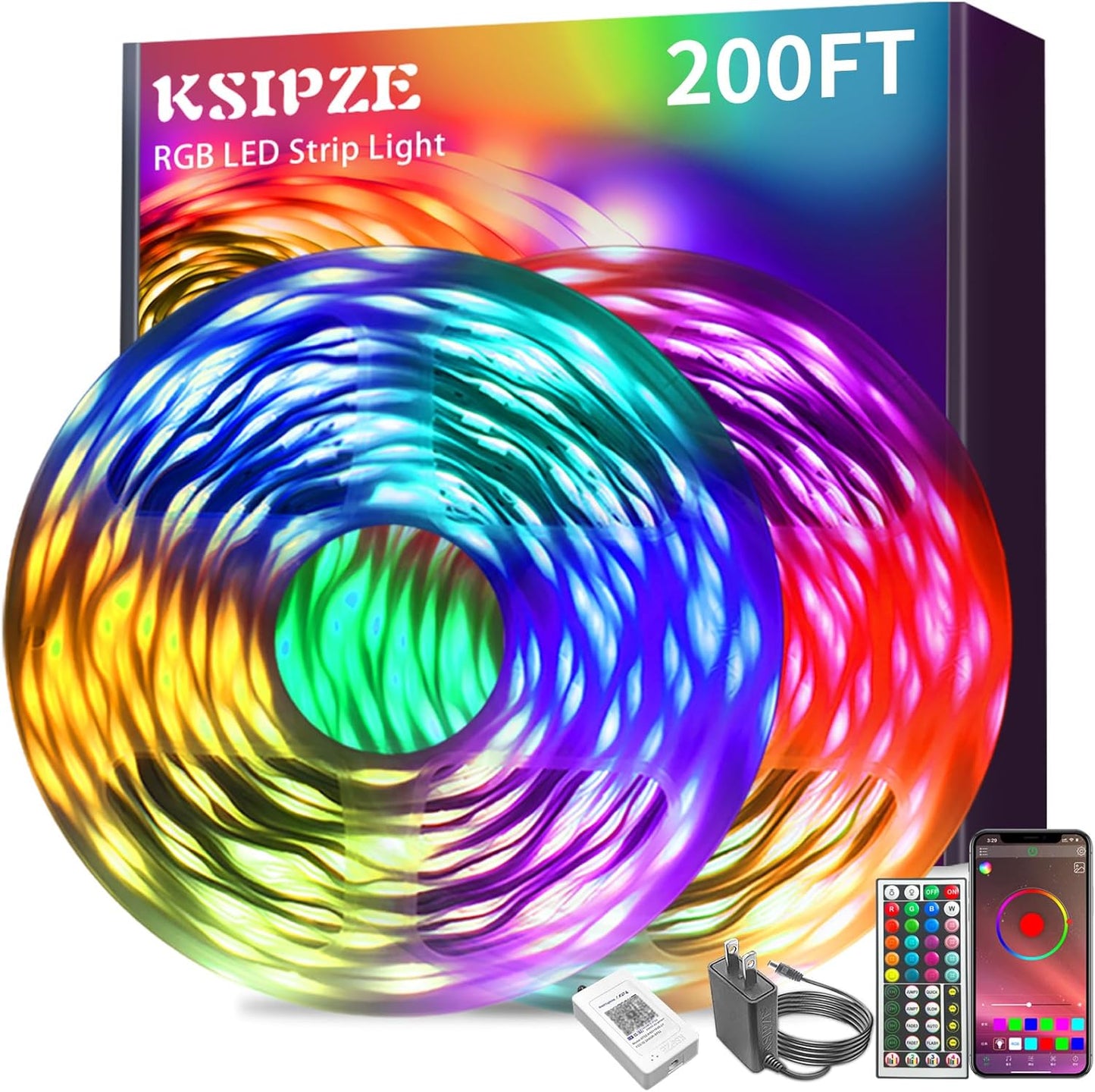 100FT Smart RGB LED Strip Lights with Music Sync, App and Remote Control - 30M Decorative Lighting for Bedroom and Party Spaces