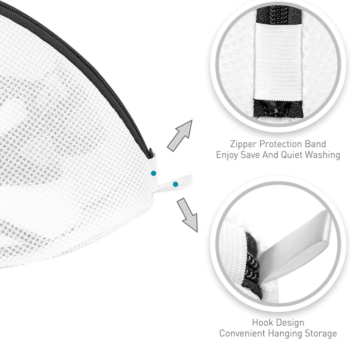 Laundry Mesh Bag for Shoes and Sneakers - Durable Zippered Wash Net for Travel - Set of 2