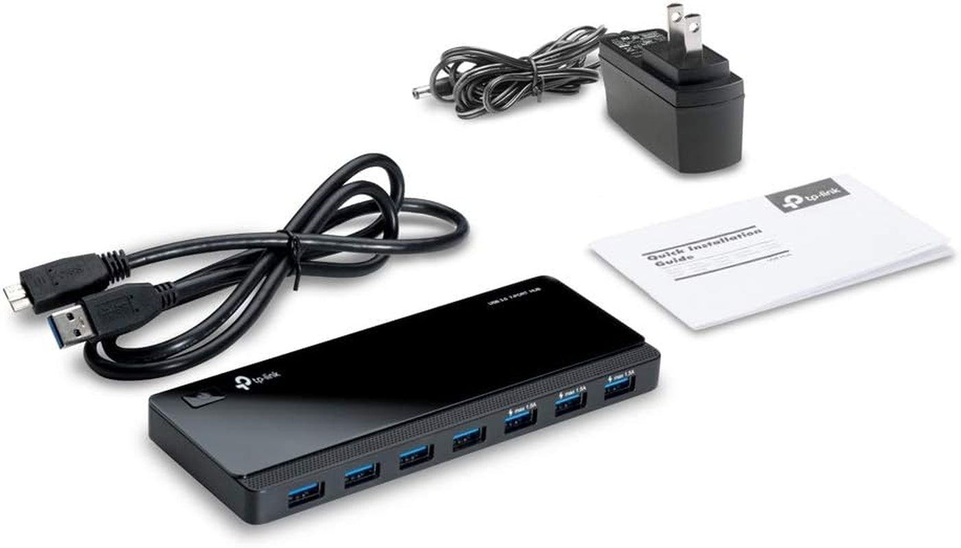 2nd Generation 7-Port USB 3.0 Ultra Slim Hub with 3 BC 1.2 Charging Ports (5V/1.5A) - Featuring Power On/Off Button