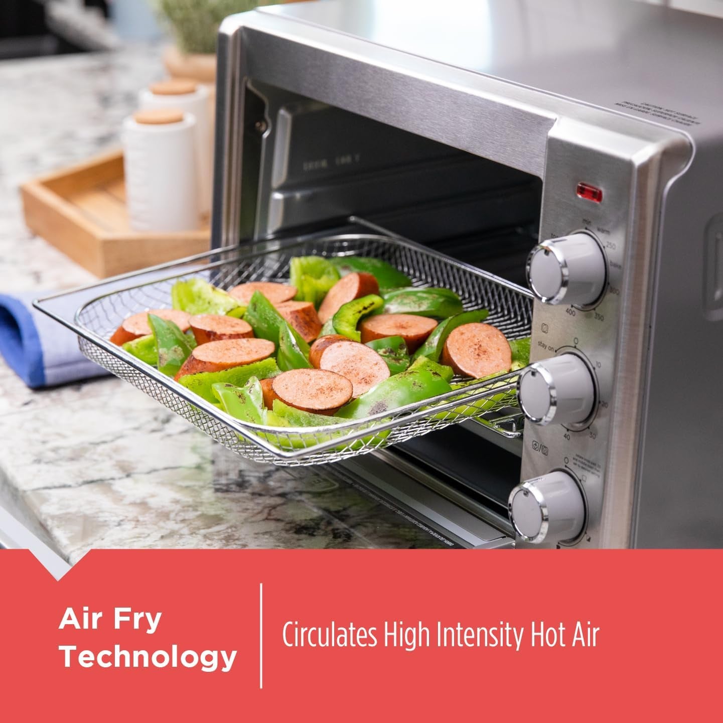 Crisp 'N Bake Air Fry Toaster Oven - Accommodates 12" Pizza, Silver Finish