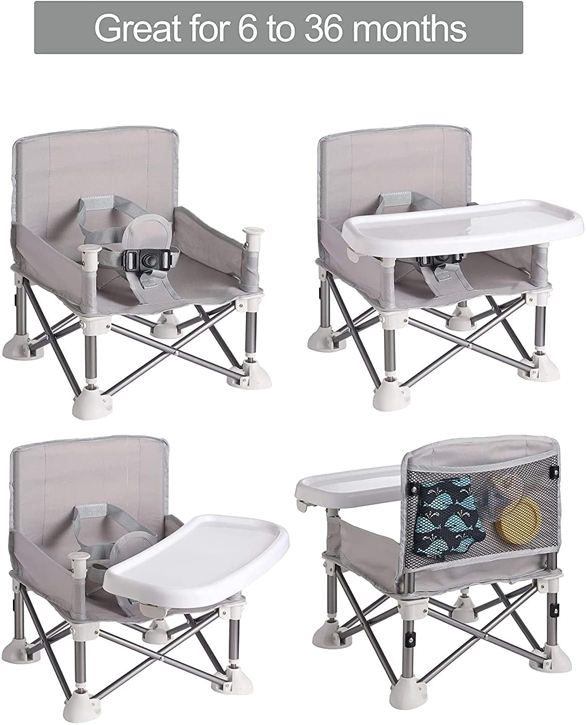 Portable Baby Travel Seat | Compact Folding Design with Straps for Indoor and Outdoor Use | Ideal for Camping, Beach, and Lawn Activities