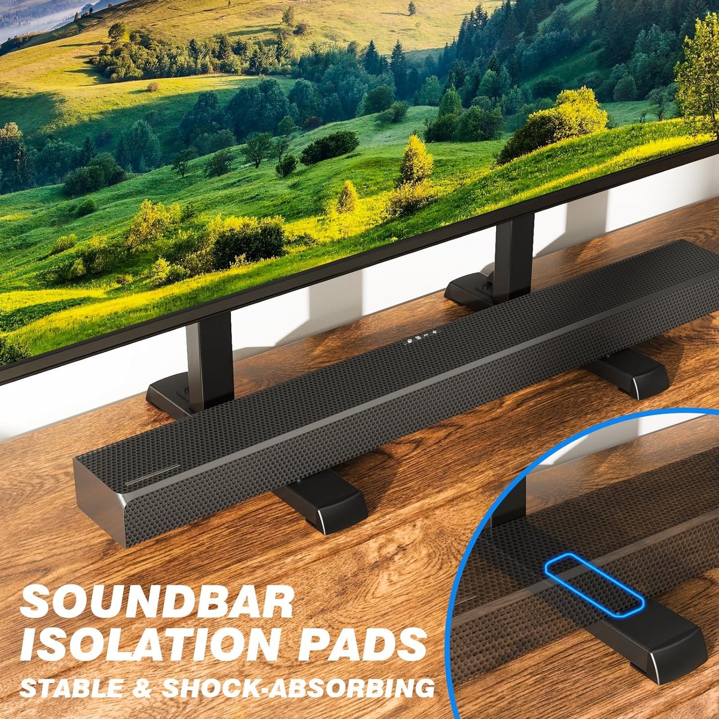 Height Adjustable Table Top TV Stand for 24 to 86 Inch Flat or Curved TVs, Supports up to 150 lbs, VESA 800x600mm, Black