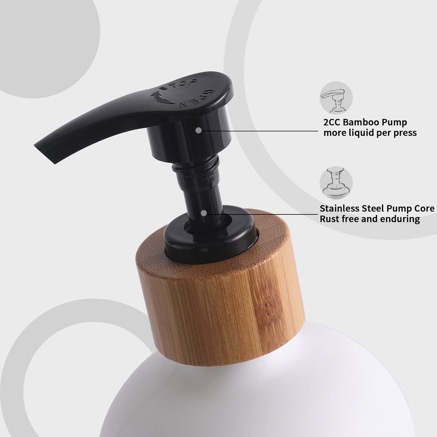 Elegant Glass Soap Dispenser Set with Hand Soap and Dish Soap Dispensers - Black & White