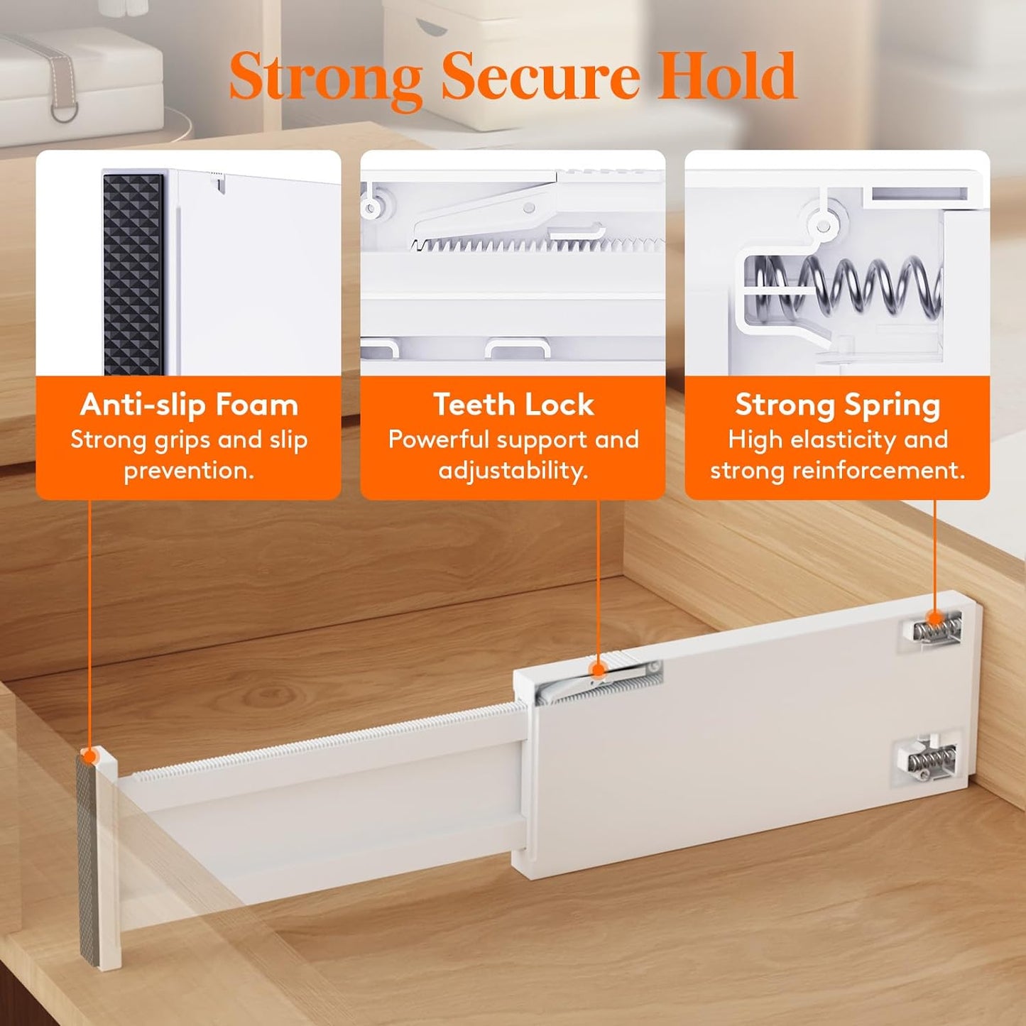 5 Pack Drawer Dividers Plastic 4" High, 11-17" Adjustable Closet Vanity Organizers - Expandable Separators - Storage