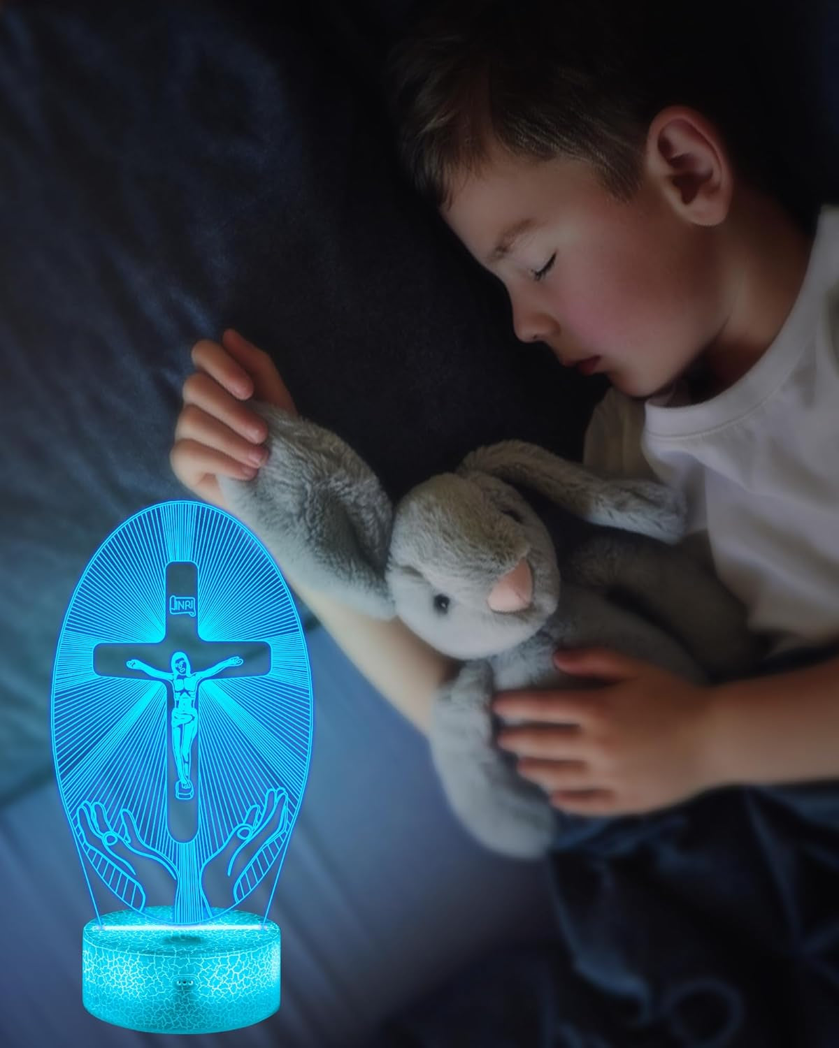 Night Light, 3D Cross Illusion Optical Hologram Lamp - 16 Color Changing, Remote Control, Timer, LED Desk Home Decor Birthday