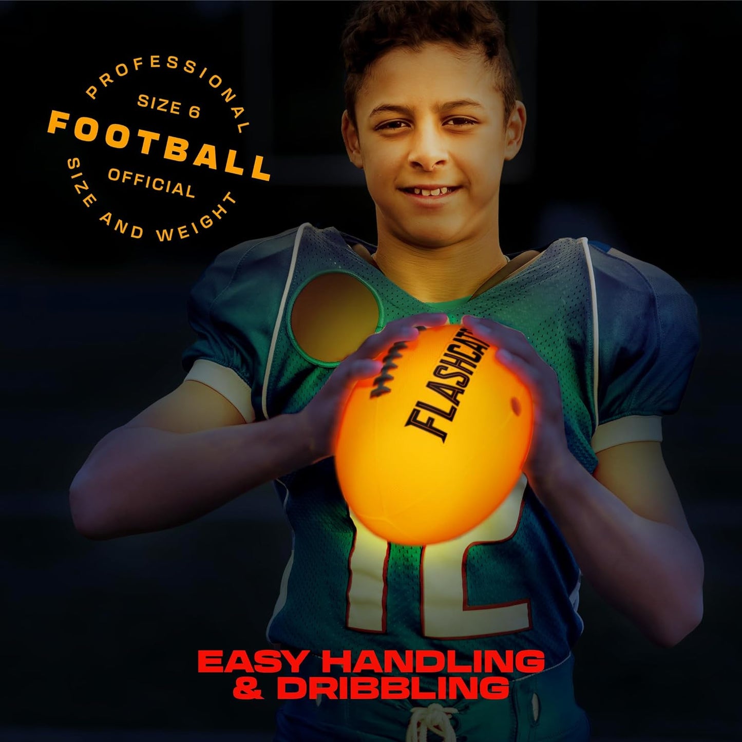 Illuminated Football - Glow in the Dark No. 6 - Outdoor Sports Ages 8-15