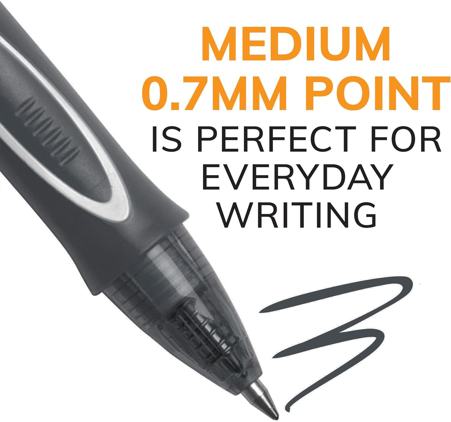 Gelocity Quick Dry Black Gel Pens, Medium Point (0.7Mm), 8-Count Pack, Retractable Gel Pens with Comfortable Full Grip