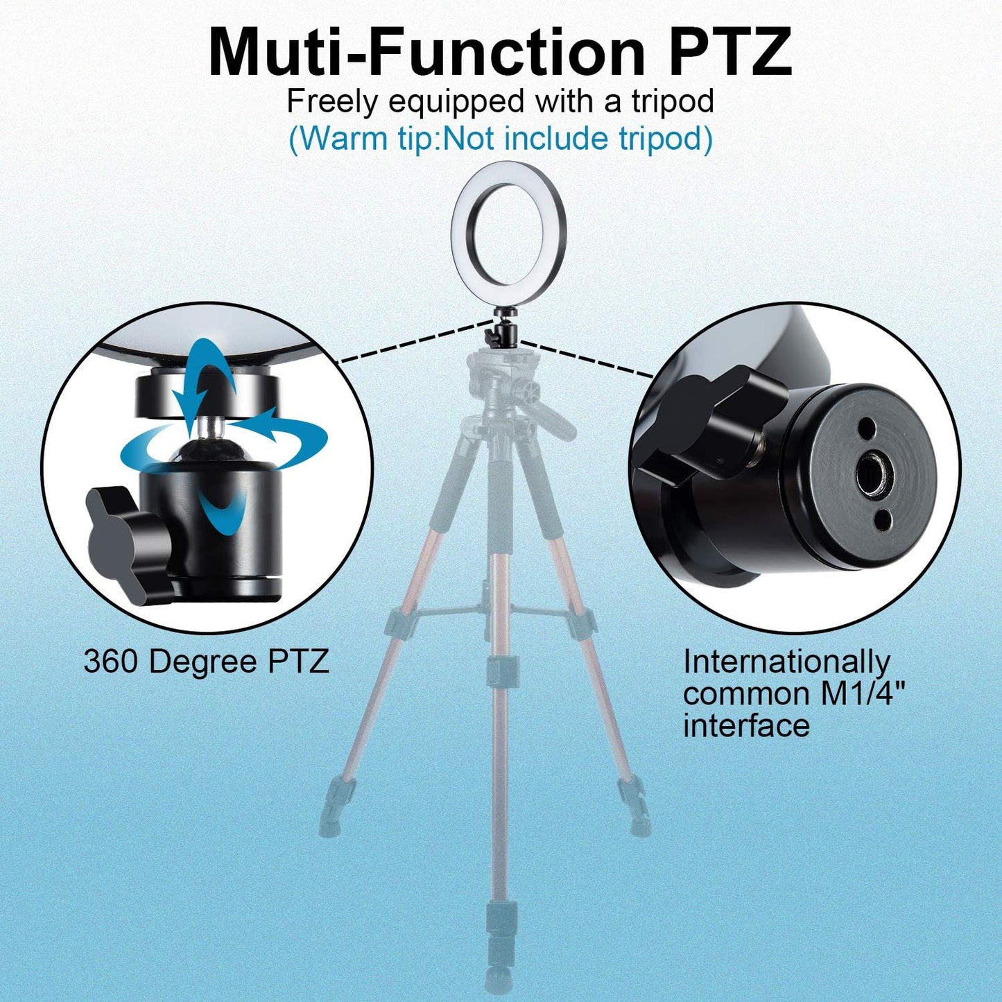 6-Inch LED Ring Light with Tripod Stand, Mini LED Camera Light with Cell Phone Holder