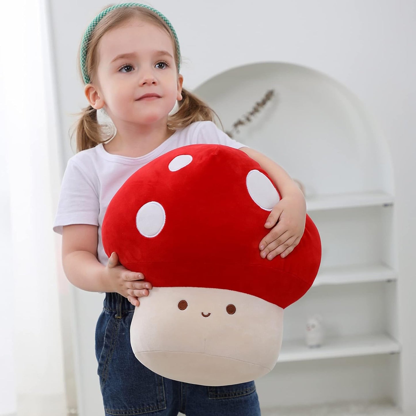 9-Inch Mushroom Plush Pillow - Adorable Stuffed Mushroom Toy