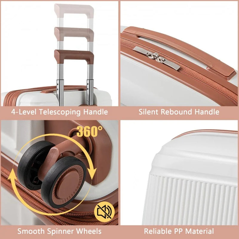 2-Piece Luggage Collection: 20-Inch Carry-On Suitcase and 14-Inch Cosmetic Case
