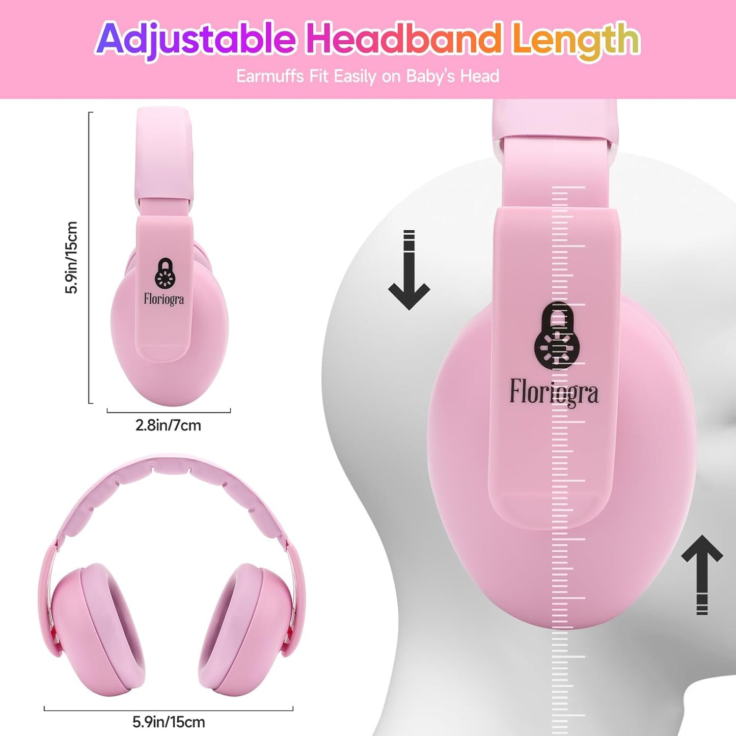 Upgraded Baby-Friendly Noise Cancelling Ear Muffs - Adjustable Headphones for Infants (0-3 Years) - Essential Travel Ear Protection