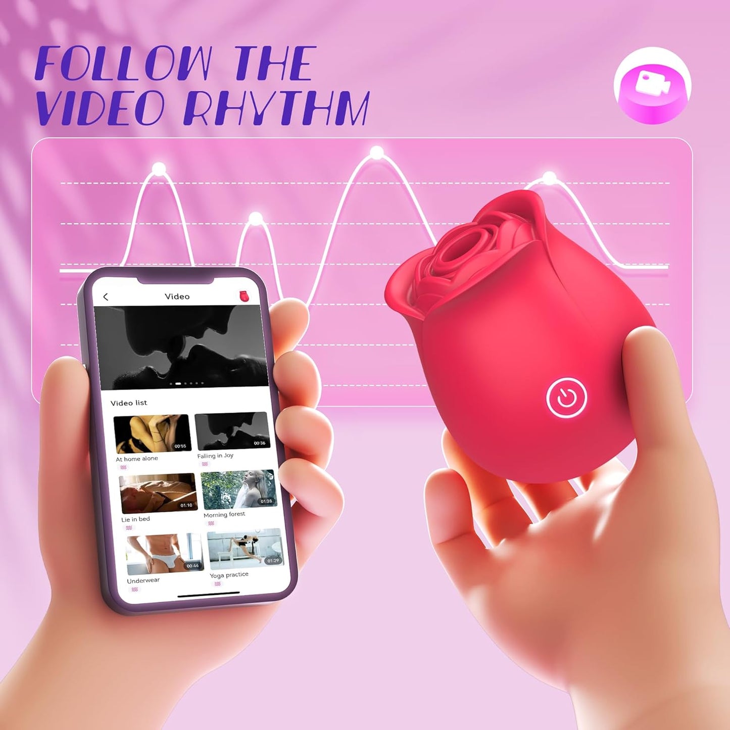 Rose Sex Toys Dildo Vibrators Sucking Sex Toys for Women Clitoral Nipple Stimulator G Spot Vibrators, Suction Vibrator Rose Sucker Sex Toy for Woman Female Couples, USB Rechargeable Adult Toys
