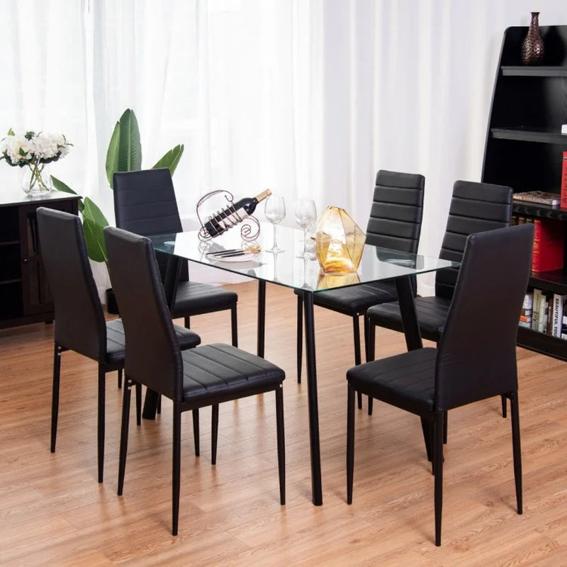 Set of Six High-Back Dining Chairs