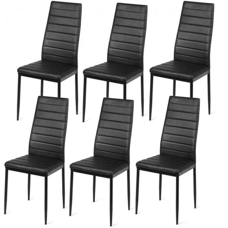 Set of Six High-Back Dining Chairs