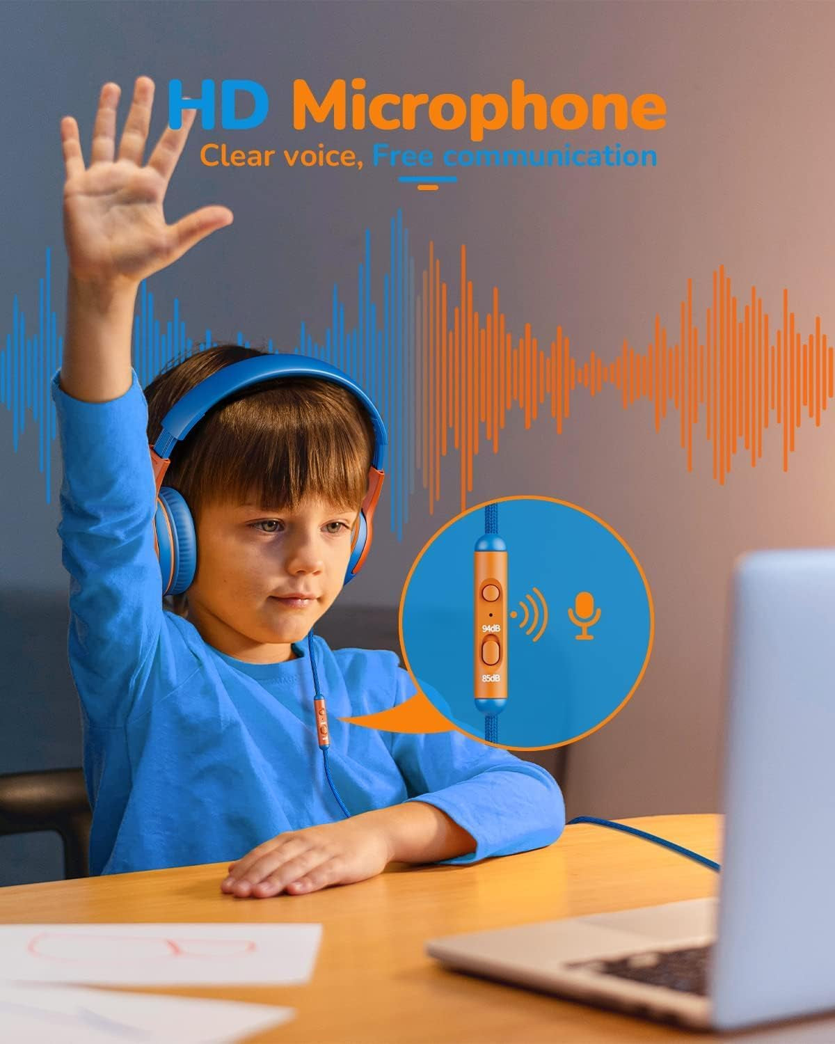 Kids Headphones with Cord - Comfortable and Durable Design for School and Work, Perfect Gift for Children