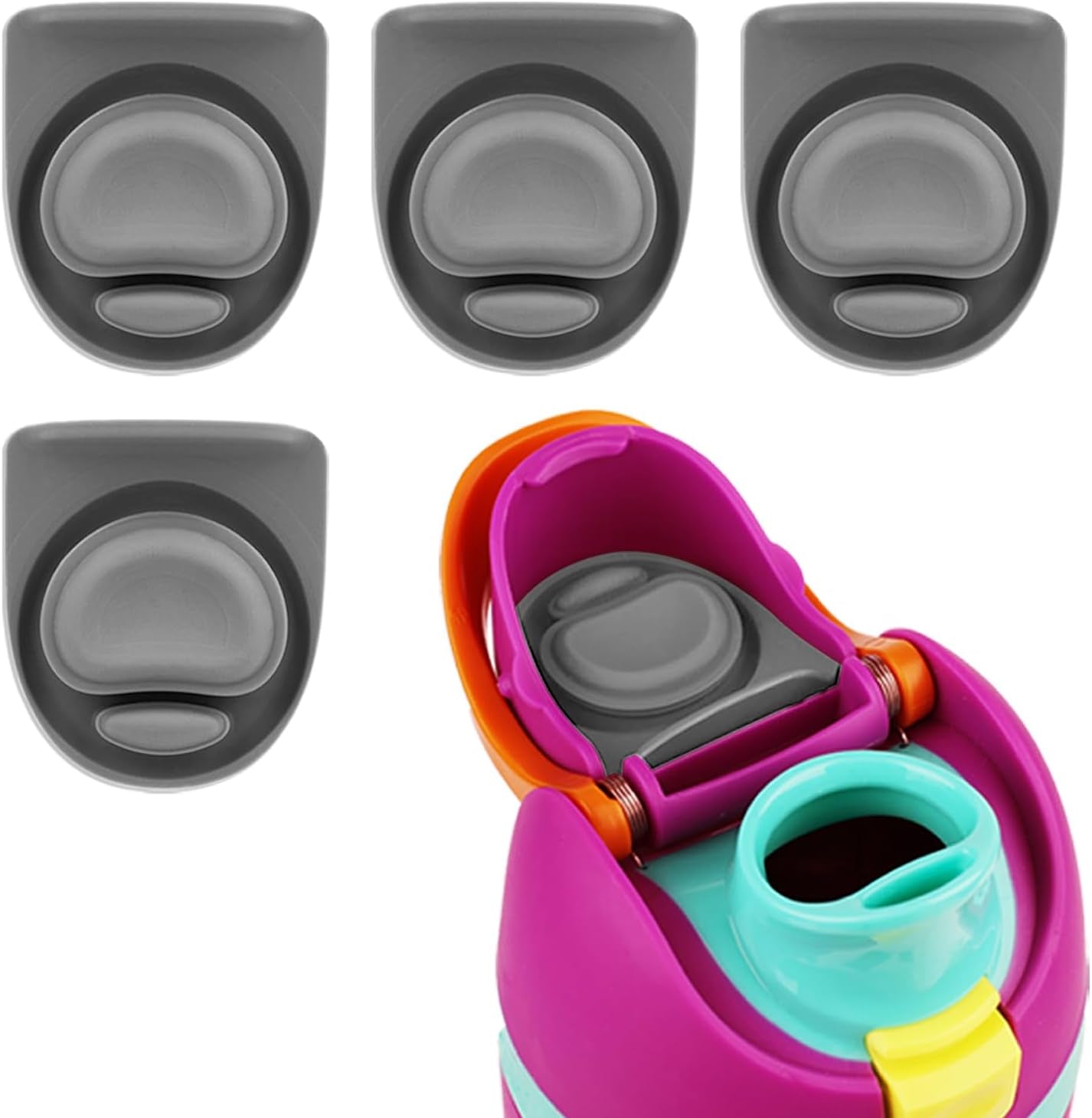 Replacement Stoppers for Owala Freesip Water Bottles - 4 Pack, BPA-Free Silicone Caps for 19/24/32/40 Oz Models