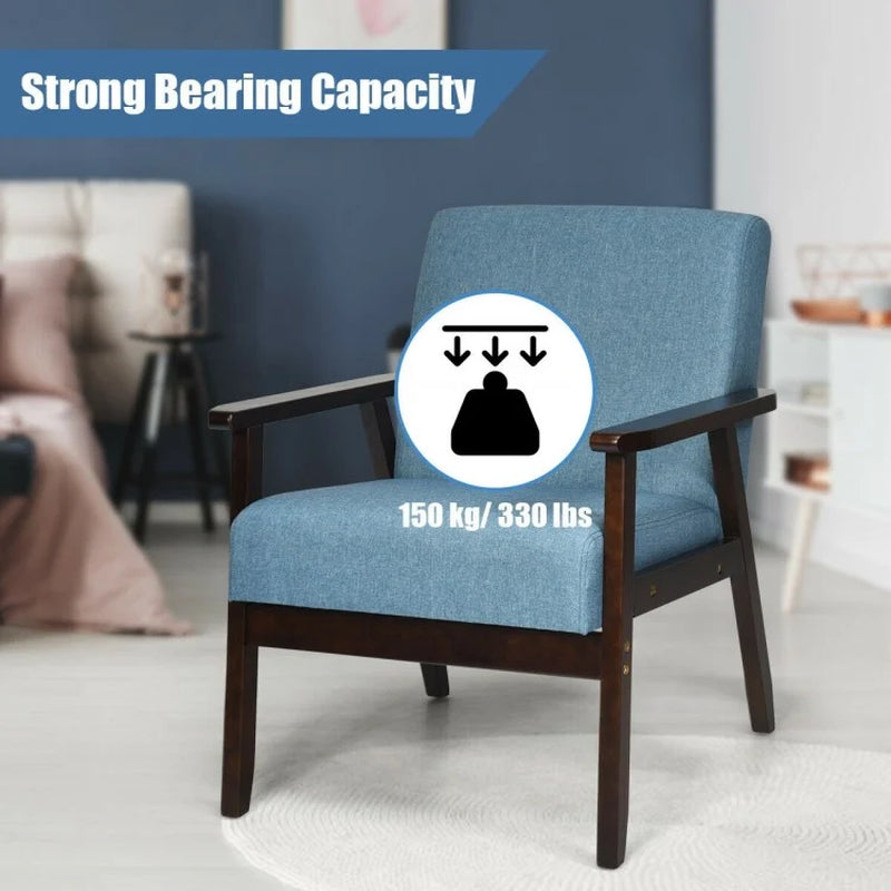 Mid-Century Modern Fabric Accent Armchair for Living Room