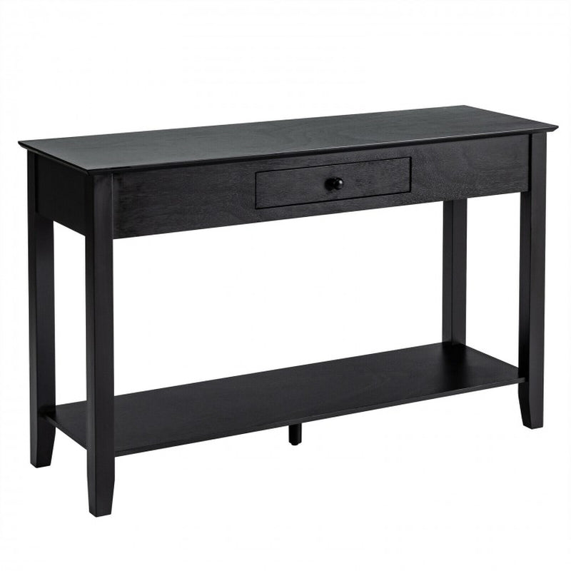 Console Sofa Side Accent Table with Drawer and Shelf Storage