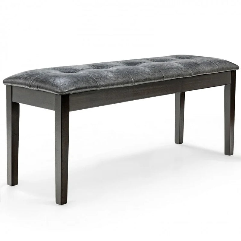 Upholstered PU Leather Dining Room Bench in Traditional Style