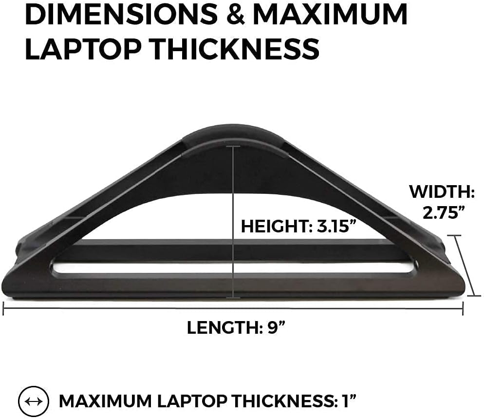 Vertical Laptop Stand for Desks (Matte Black) | Adjustable Holder to Dock Apple Macbook, Macbook Pro, and Other Laptops to Organize Work & Home Office