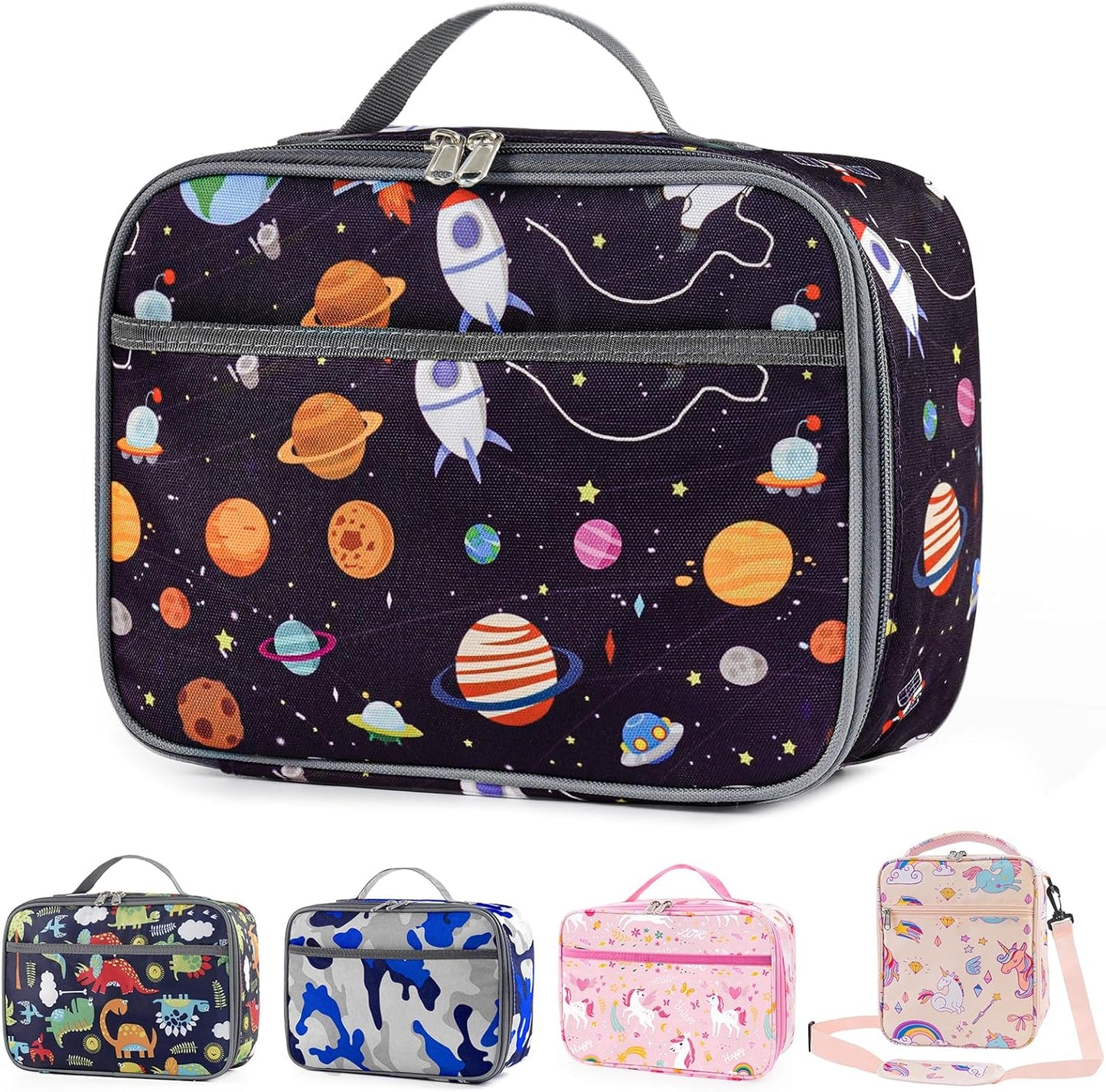 Insulated Lunch Bag for Kids - Portable Meal Tote, Ideal Back to School Gift for Boys and Girls, Water-Resistant Design