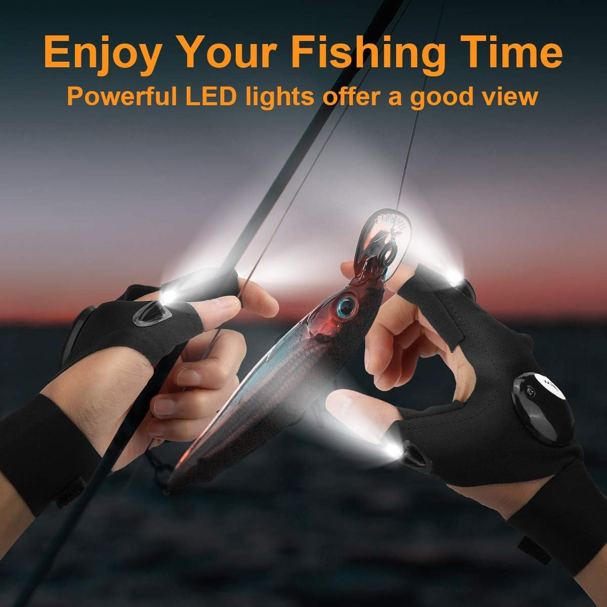 LED Flashlight Gloves - Hands-Free Finger Lights, Ideal Gifts for Men, Dads, and Husbands for Birthdays and Father's Day