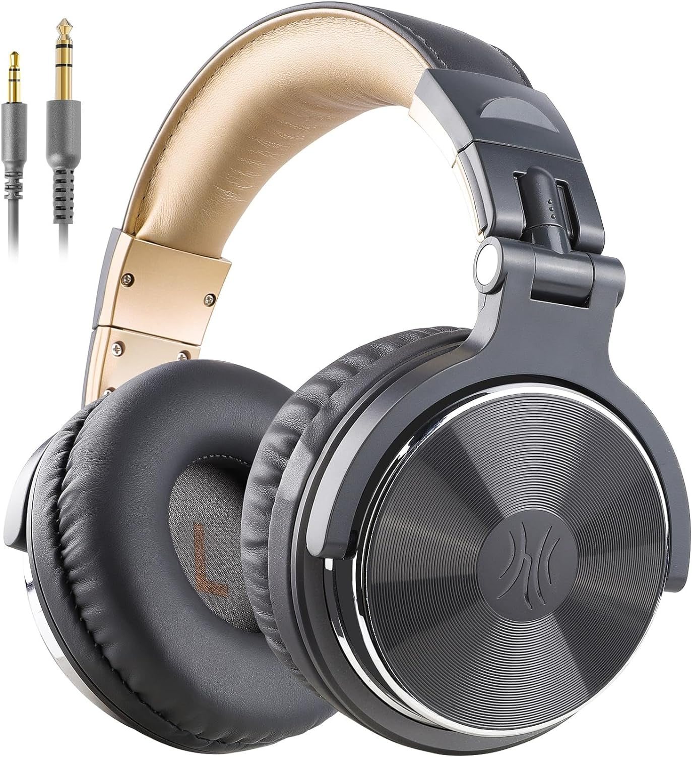 Over-Ear Wired Headphones - 50mm Neodymium Drivers, In-Line Microphone, and Dual 3.5mm/6.35mm Connectors