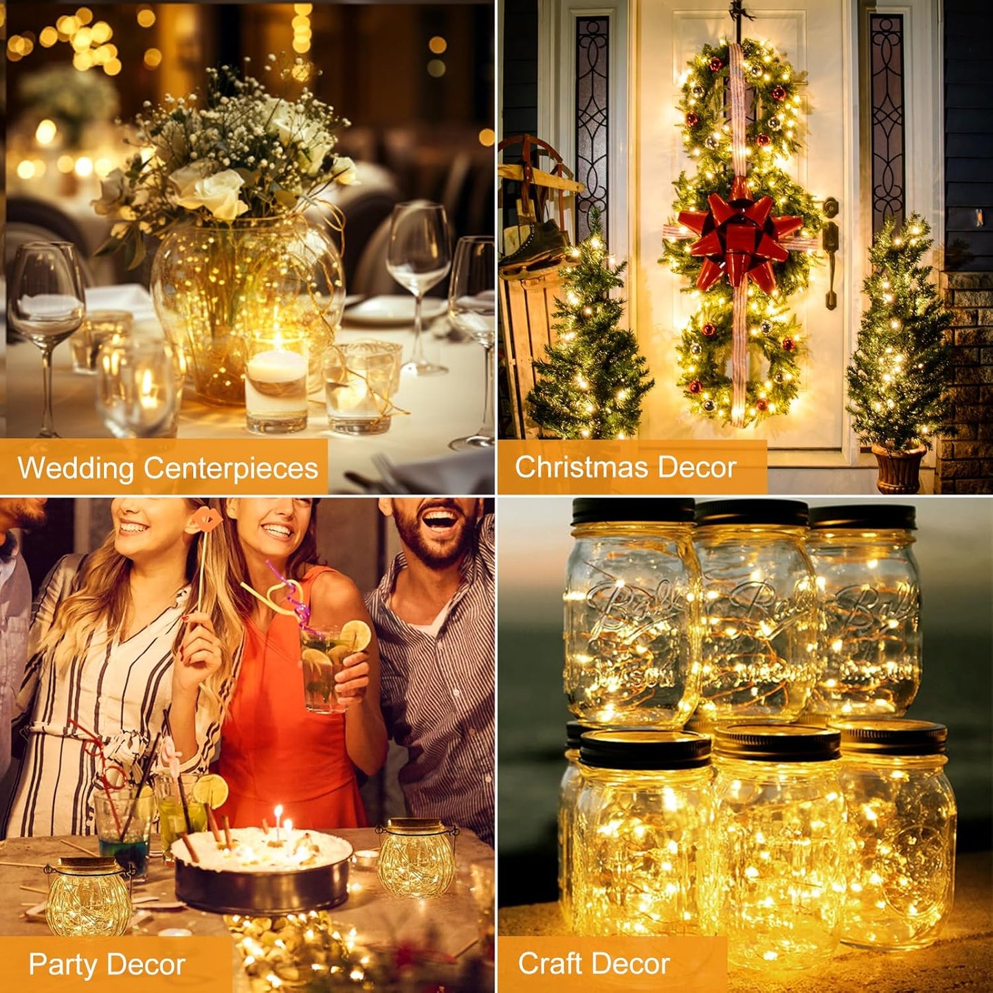 12-Pack 7FT 20LED Battery-Powered Fairy Lights with 3 Modes - Waterproof Silver Wire Mini String Lights for Indoor Mason Jar DIY, Wedding, and Christmas Decor in Warm White