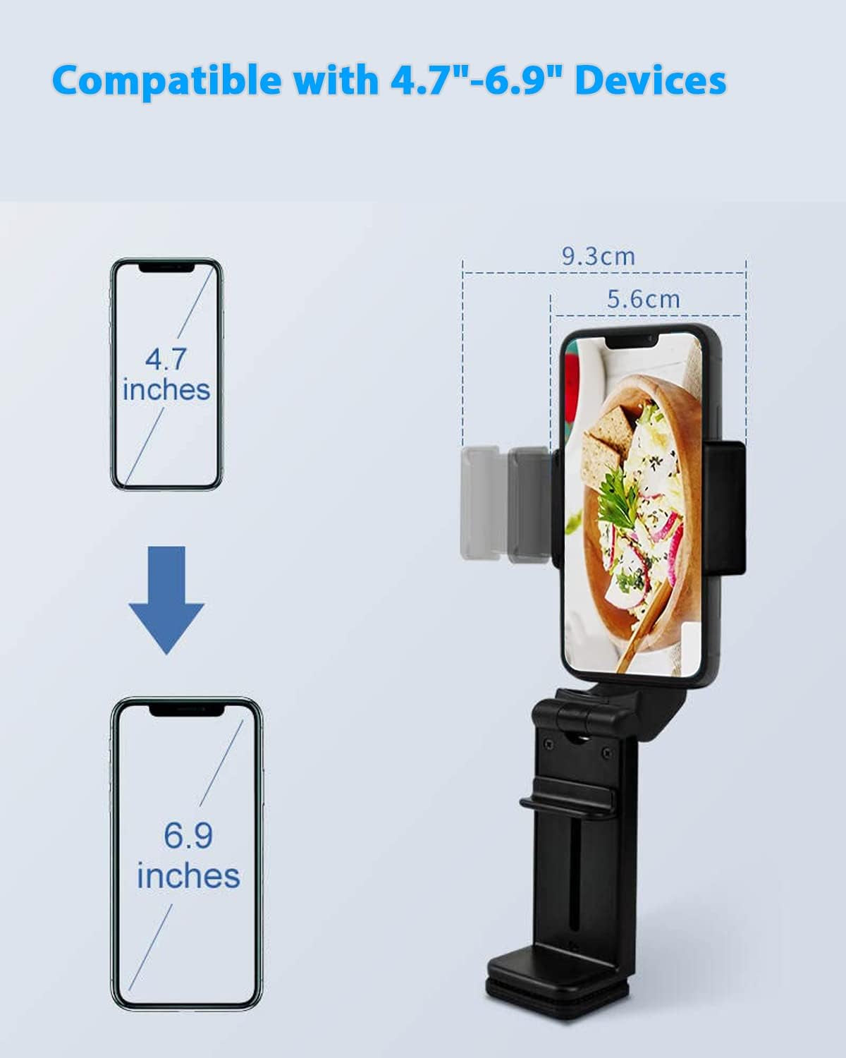 Universal Airplane Cell Phone Holder - Hands-Free In-Flight Mount Clip, Portable and Foldable Travel Accessory for Airplane Tray Table
