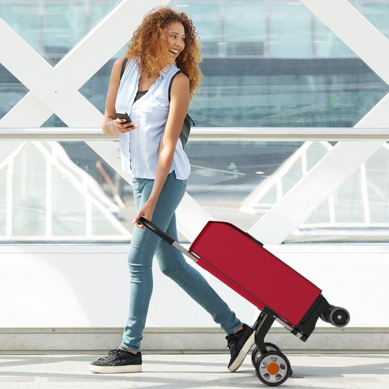 Folding Utility Shopping Cart with Swivel Rolling Wheels