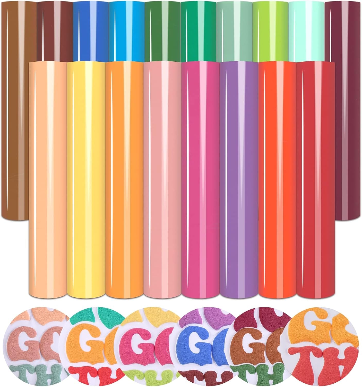 Puff Vinyl Heat Transfer Sheets - 11 Pack of 12 x 10 Inches 3D Foaming HTV for T-Shirt Design
