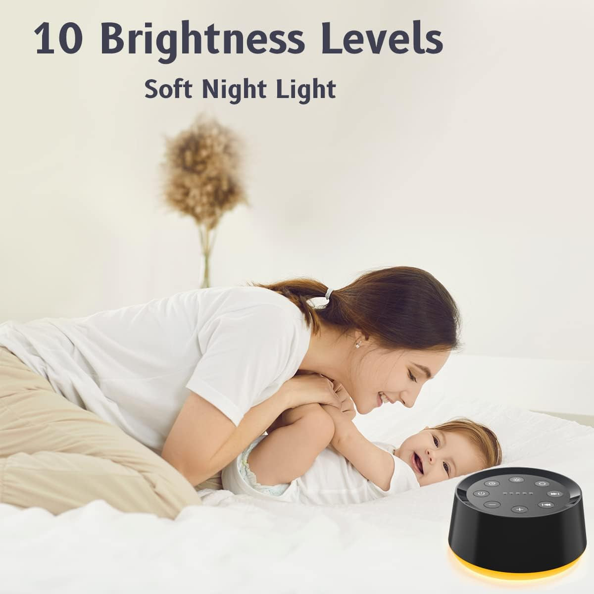 White Noise Machine with 30 Soothing Sounds, 12-Color Night Light, Memory Function, 36 Volume Levels, 5 Timers