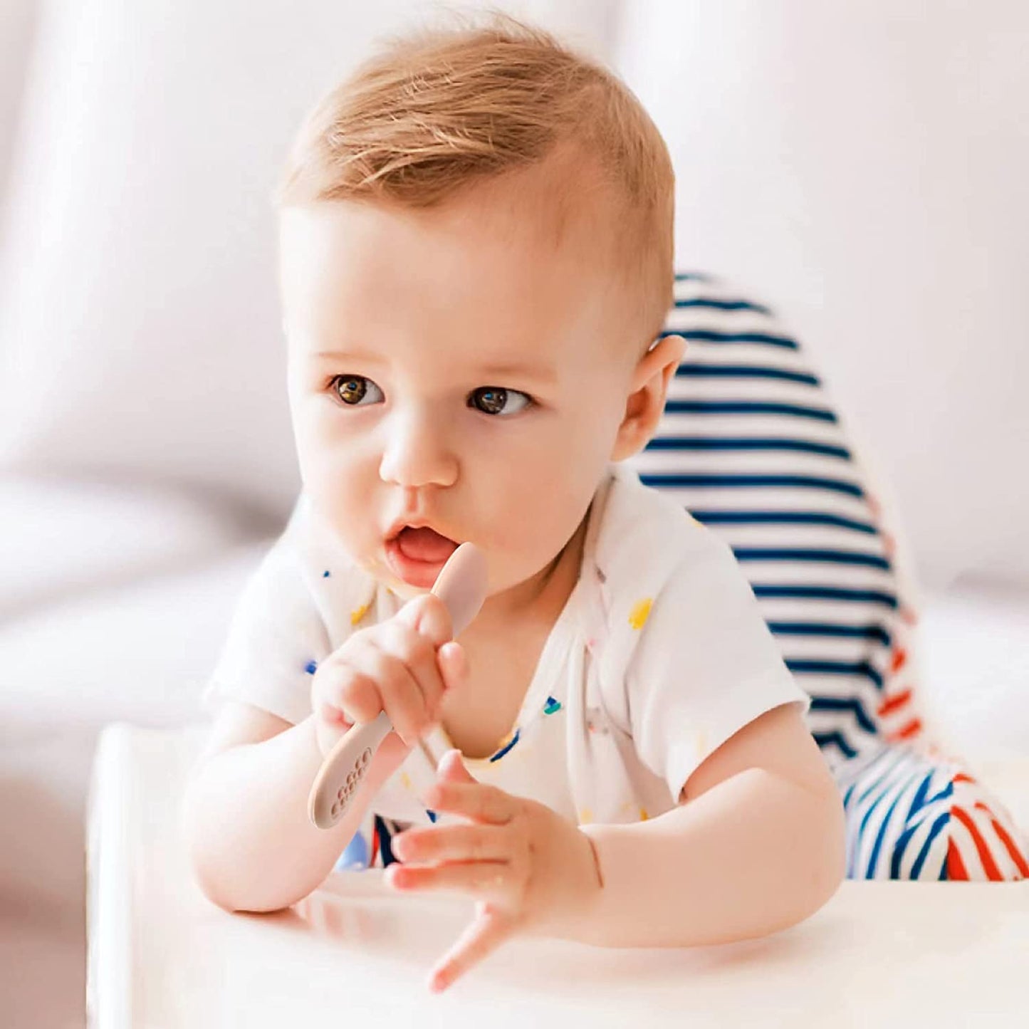 Silicone Baby Feeding Spoons, Self-Feeding | 6-Pack BPA-Free Toddler Weaning Utensils | Suitable for Infants 6+ Months