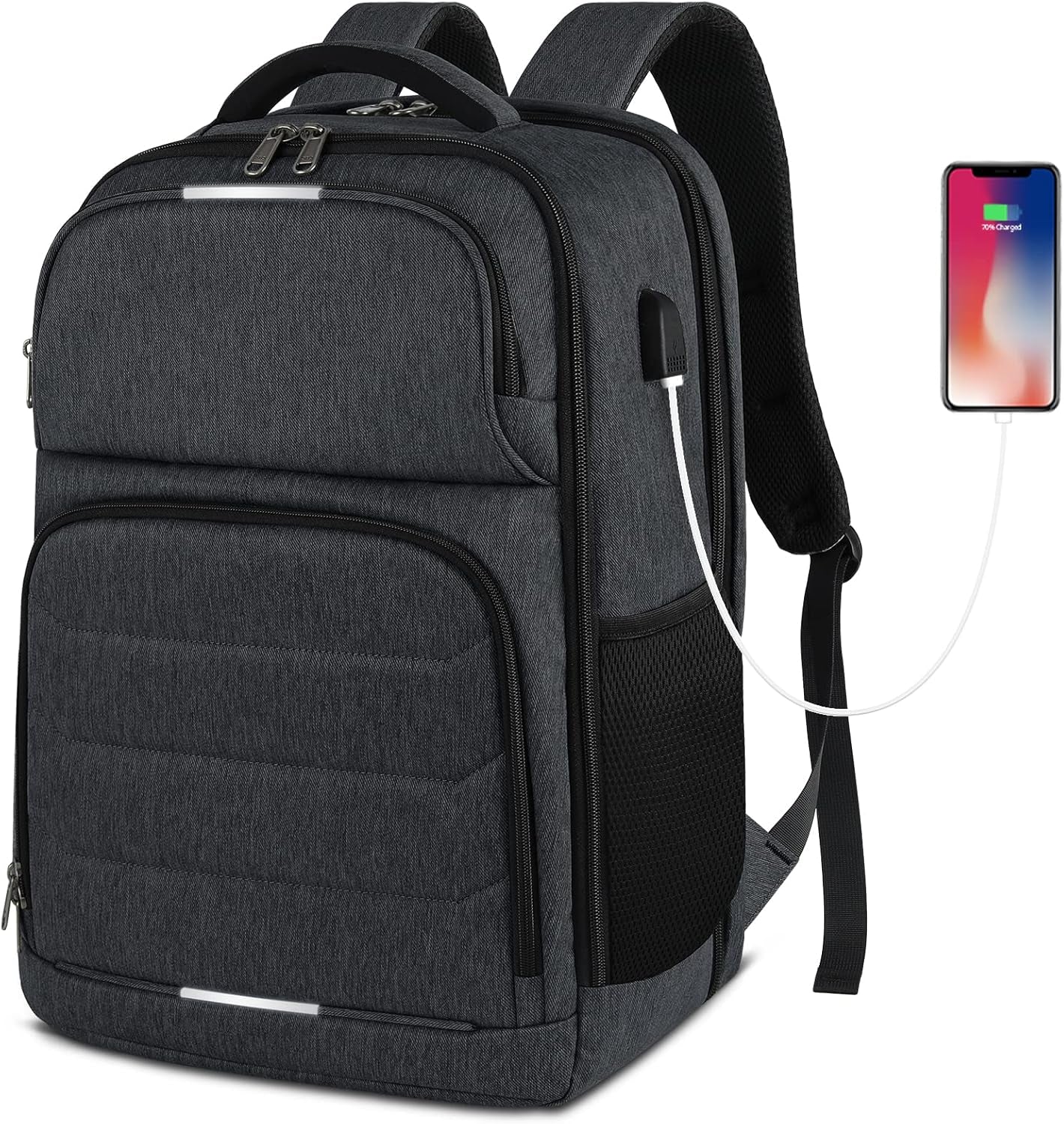Laptop Backpack 17.3 Inch Travel Backpack TSA Friendly Business Backpack Large Waterproof School Backpack Work Computer Backpacks, Black