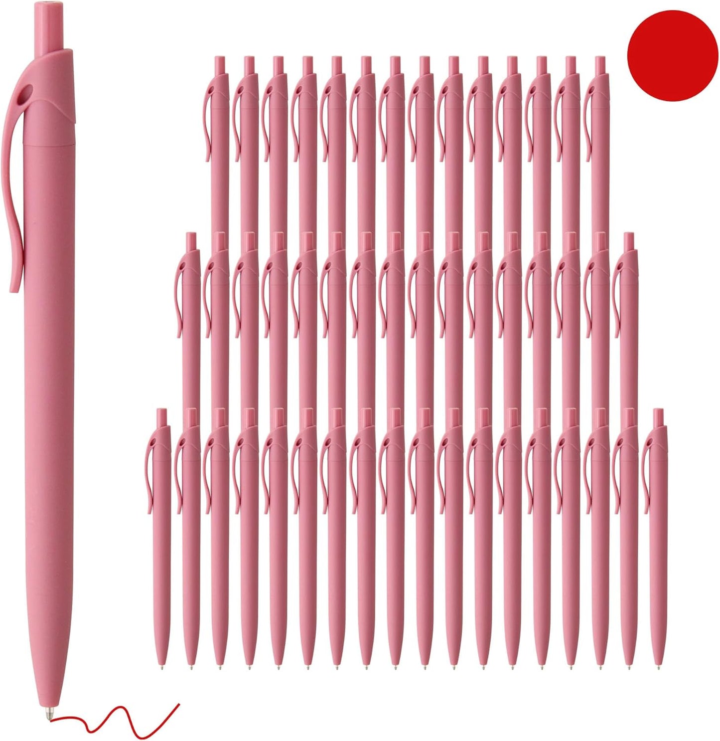 Pens Bulk, 50 Pack No Bleed Black Click Pens, Wholesale Retractable Ballpoint Pens, Pens Medium Point, Smooth Ink Pens, 1.0MM Black Ink