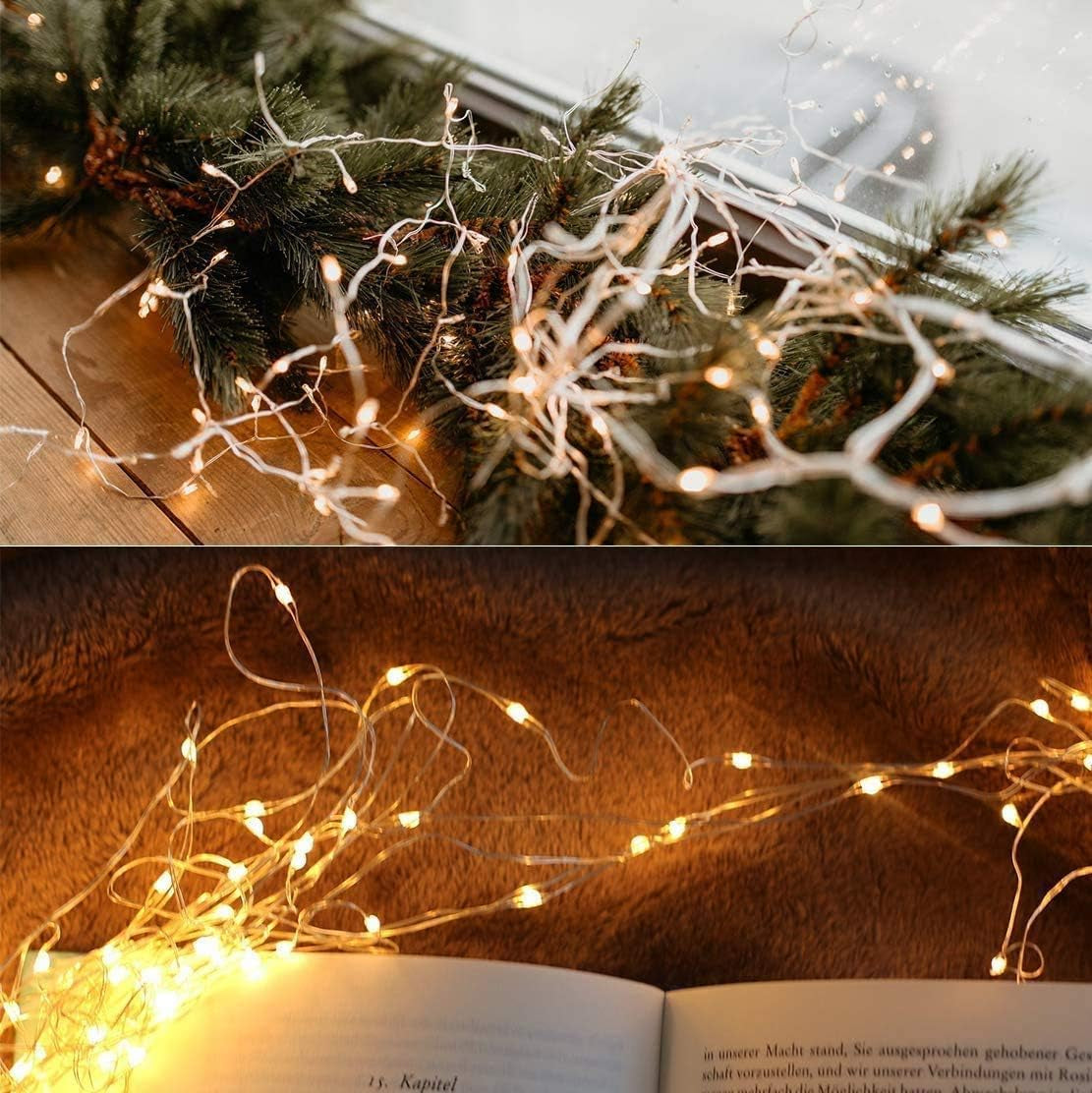 6-Pack Battery-Powered Fairy Lights, 7FT 20LED Mini String Lights for Mason Jar and DIY Table Centerpiece Decorations (Warm White)