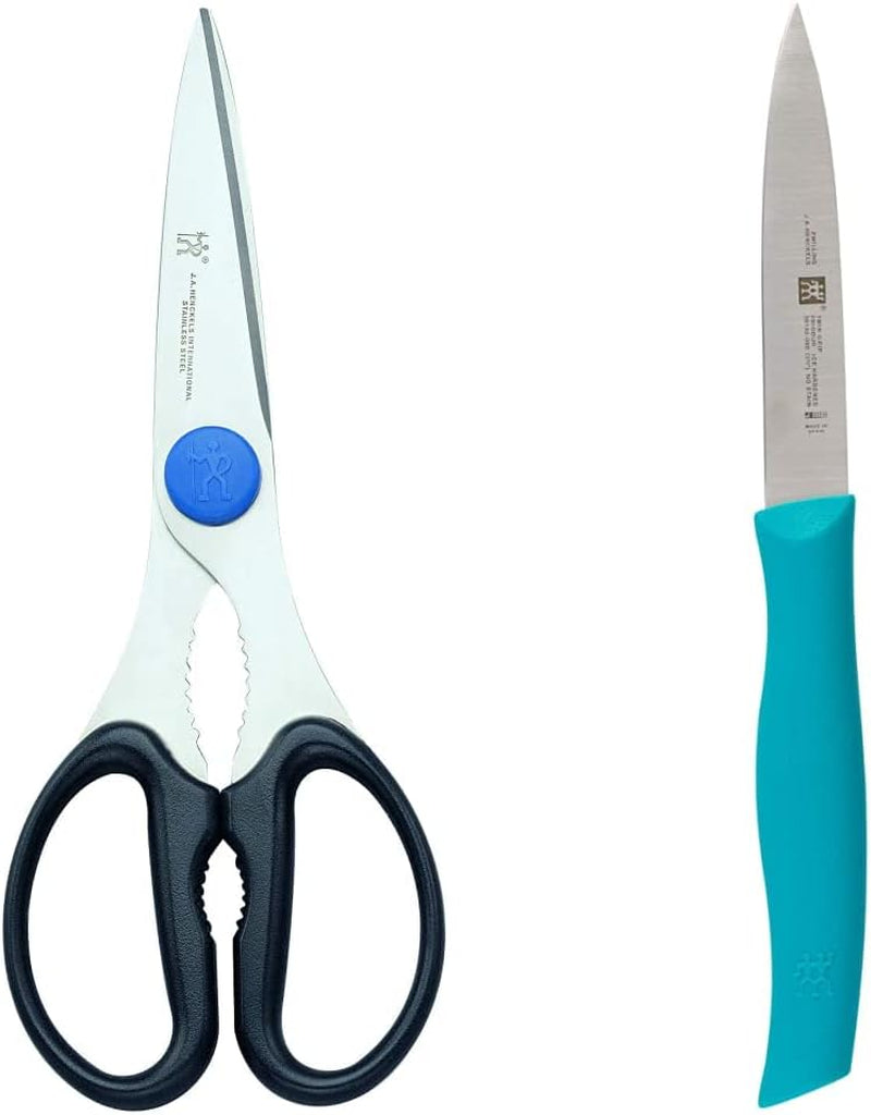 HENCKELS 7-Inch Stainless Steel All-Purpose Kitchen Shears with Detachable Design, Safety Grip, and 3mm Serrated Blades