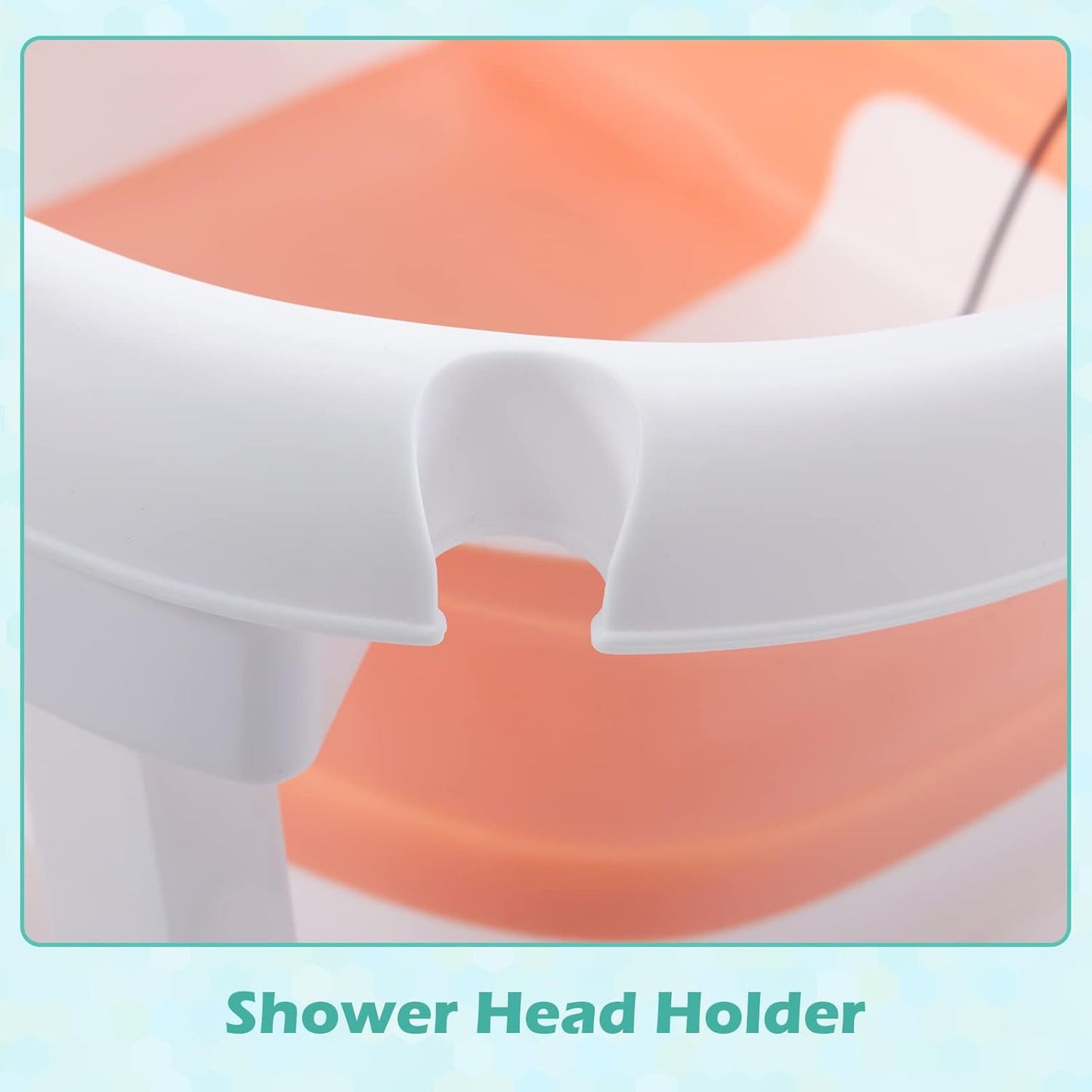 Portable Foldable Baby Bathtub, Multifunctional Collapsible Design, Drain Hole, Baby Bath Cushion - Waterproof Ear Cap