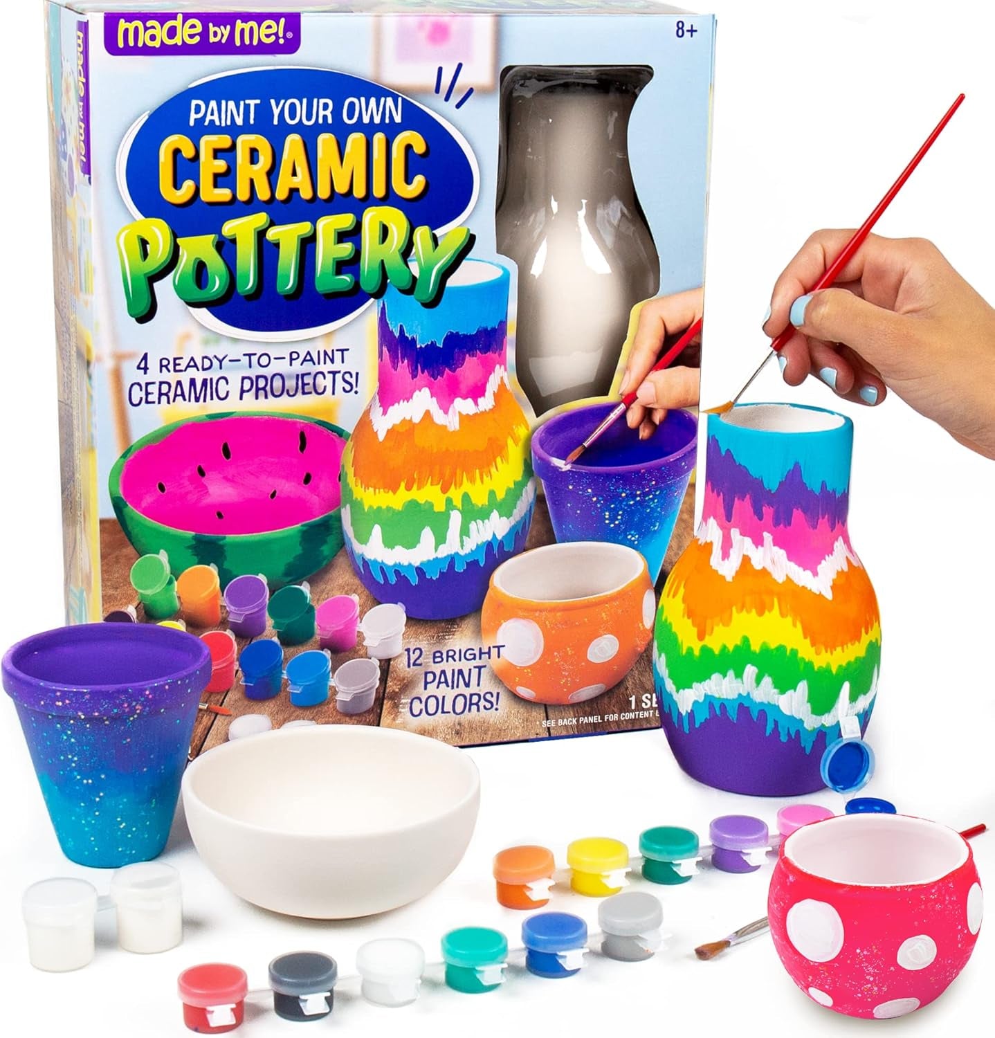 Paint Your Own Ceramic Pottery, Fun Ceramic Painting Kit for Kids, Paint Your Own Ceramic Pottery Dish, Flower Pot, Vase & Bowl, Great Staycation Activity for Kids
