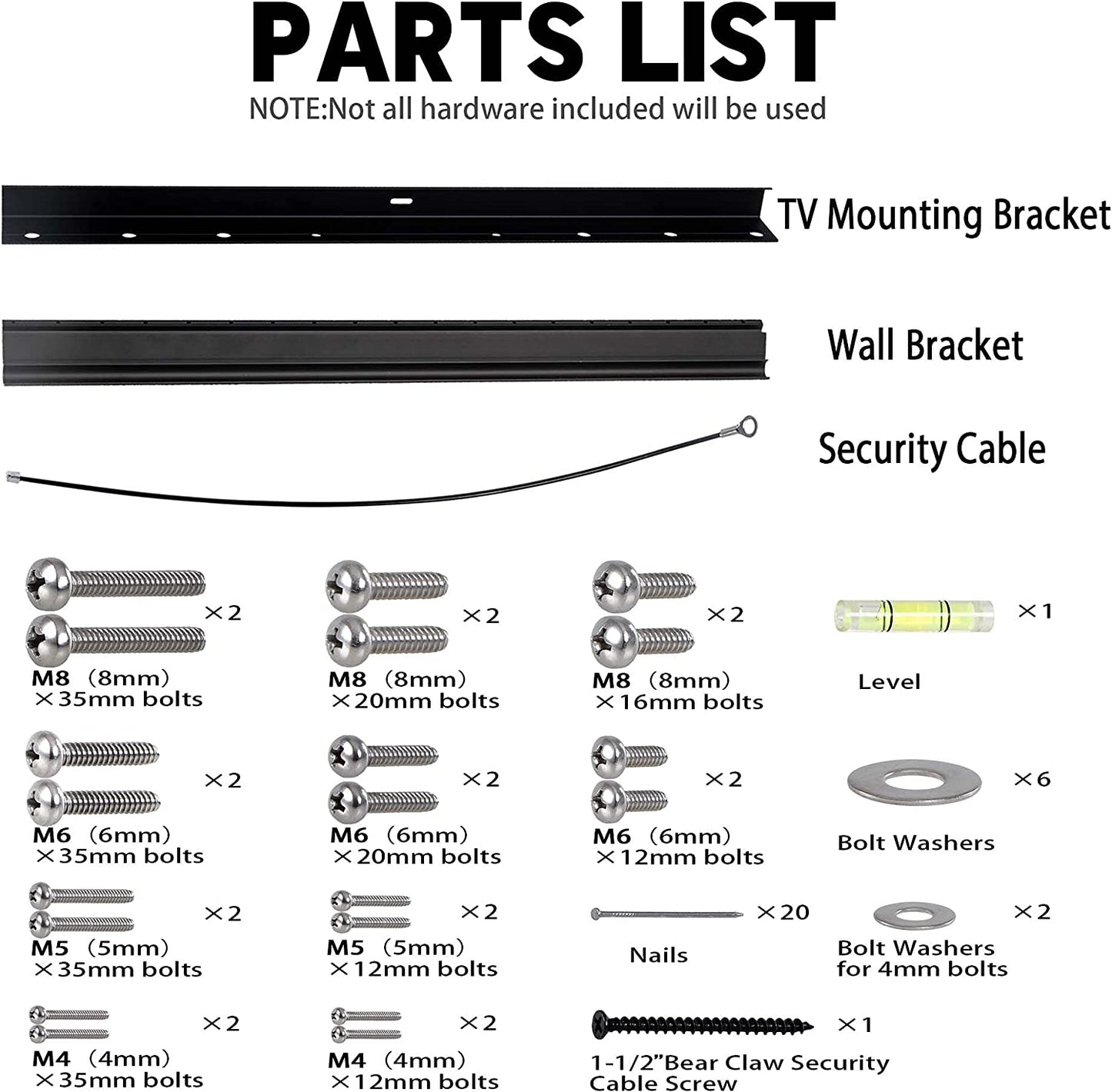 Studless TV Wall Mount - No Damage, No Drill Installation for Flat Screen TVs (12-55 Inches, Up to 99 lbs) Hardware and Levels Included