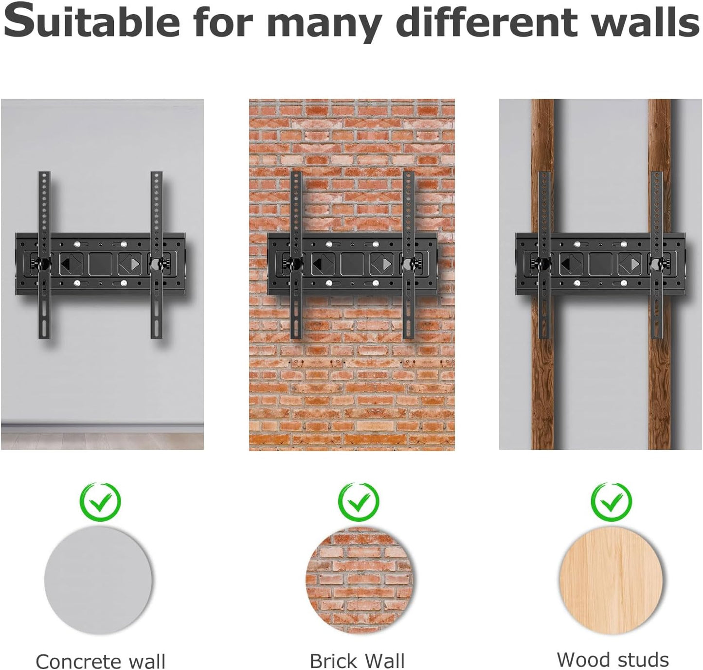 Full Motion TV Wall Mount for 26-65 Inch Flat and Curved TVs, Swivel and Tilt Articulating Arms, Max VESA 400x400mm, Supports Up to 99 lbs