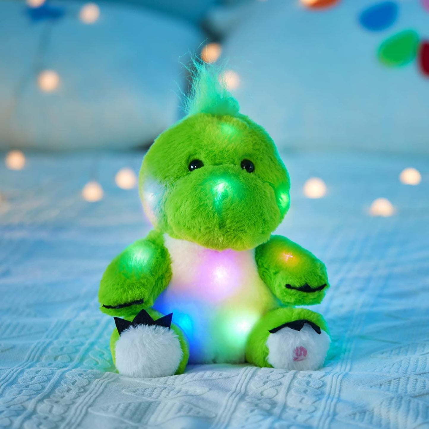 11'' Light up Dinosaur Stuffed Animals Cute LED T-Rex Soft Plush Toy Glow in the Dark