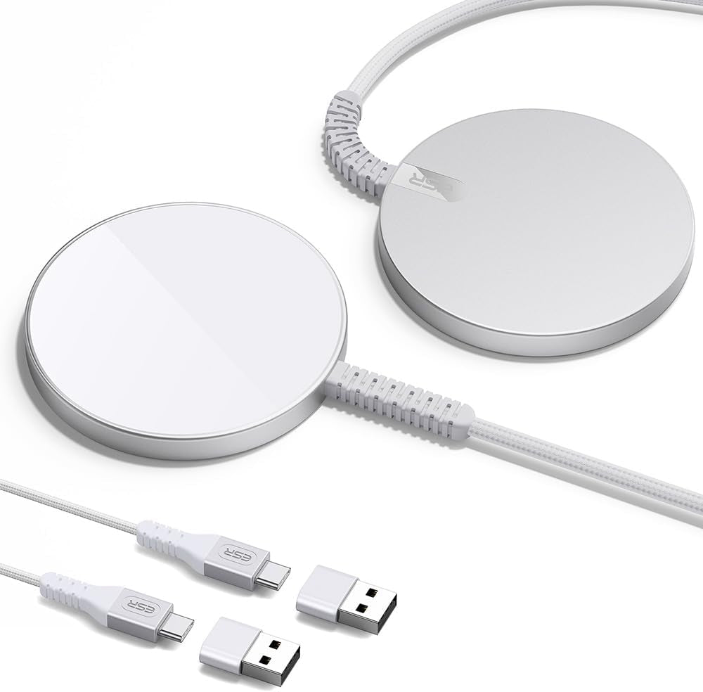 Wireless Charger for MagSafe (Halolock) for iPhones - Featuring Strong Magnetic Lock, Silver