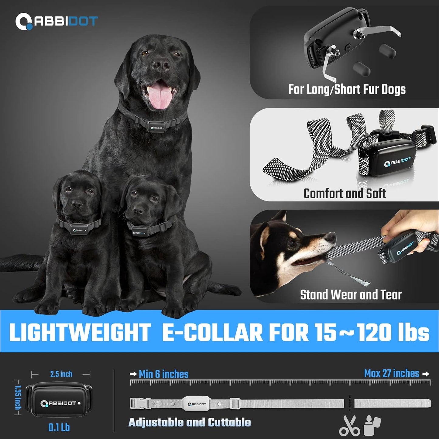 3300 Ft Remote Dog Training Collar - 5 Training Modes, 88 Levels, Waterproof Design - Small, Large Dogs (15-120 lbs)