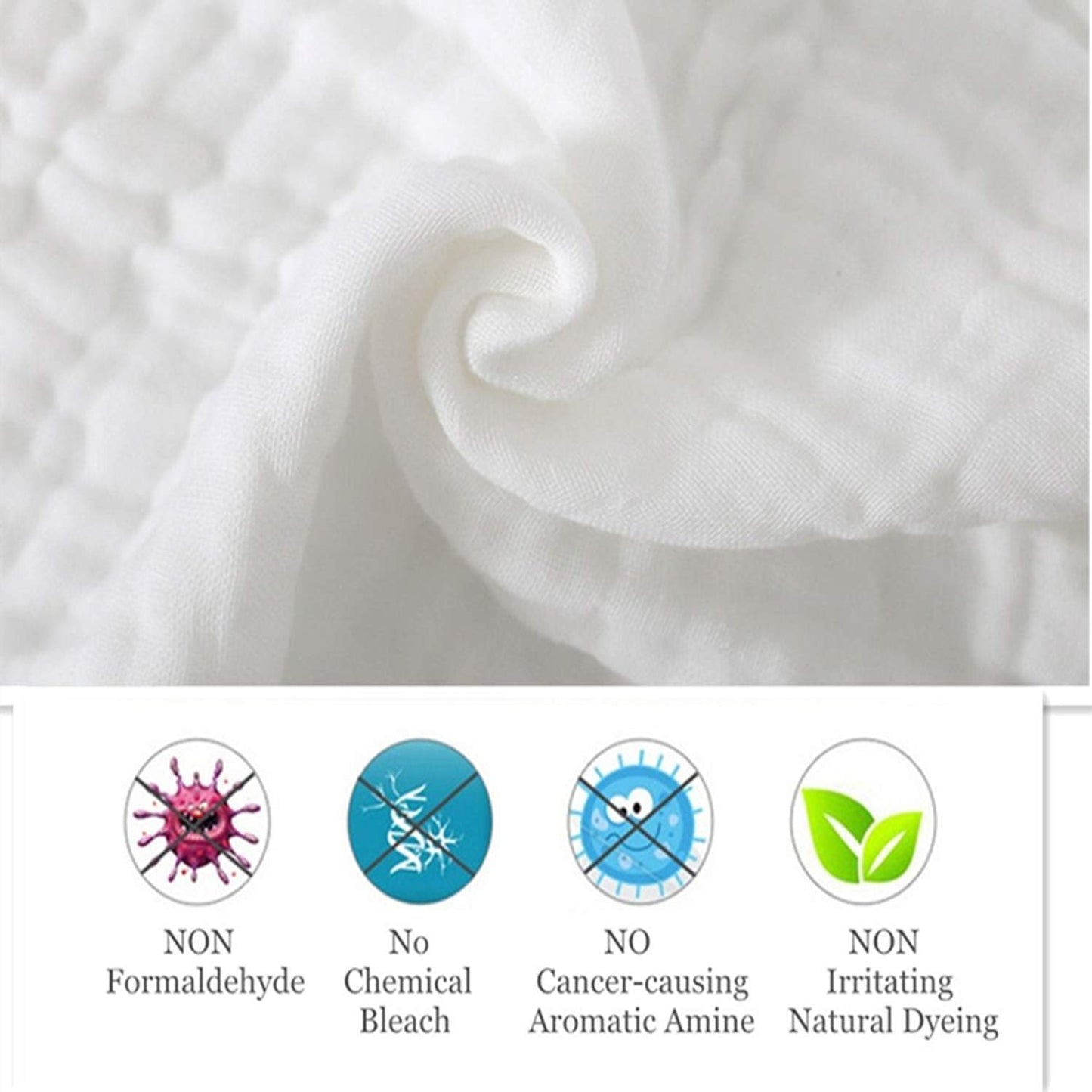 Baby Muslin Washcloths - Natural Muslin Cotton Baby Wipes - Sensitive Skin- 10 Pack 12X12 Inches (White)