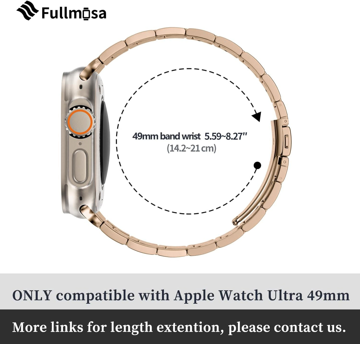 Stainless Steel Apple Watch Band with Case - Compatible with 38mm to 45mm Models, Including Ultra 2 and Series 1-9