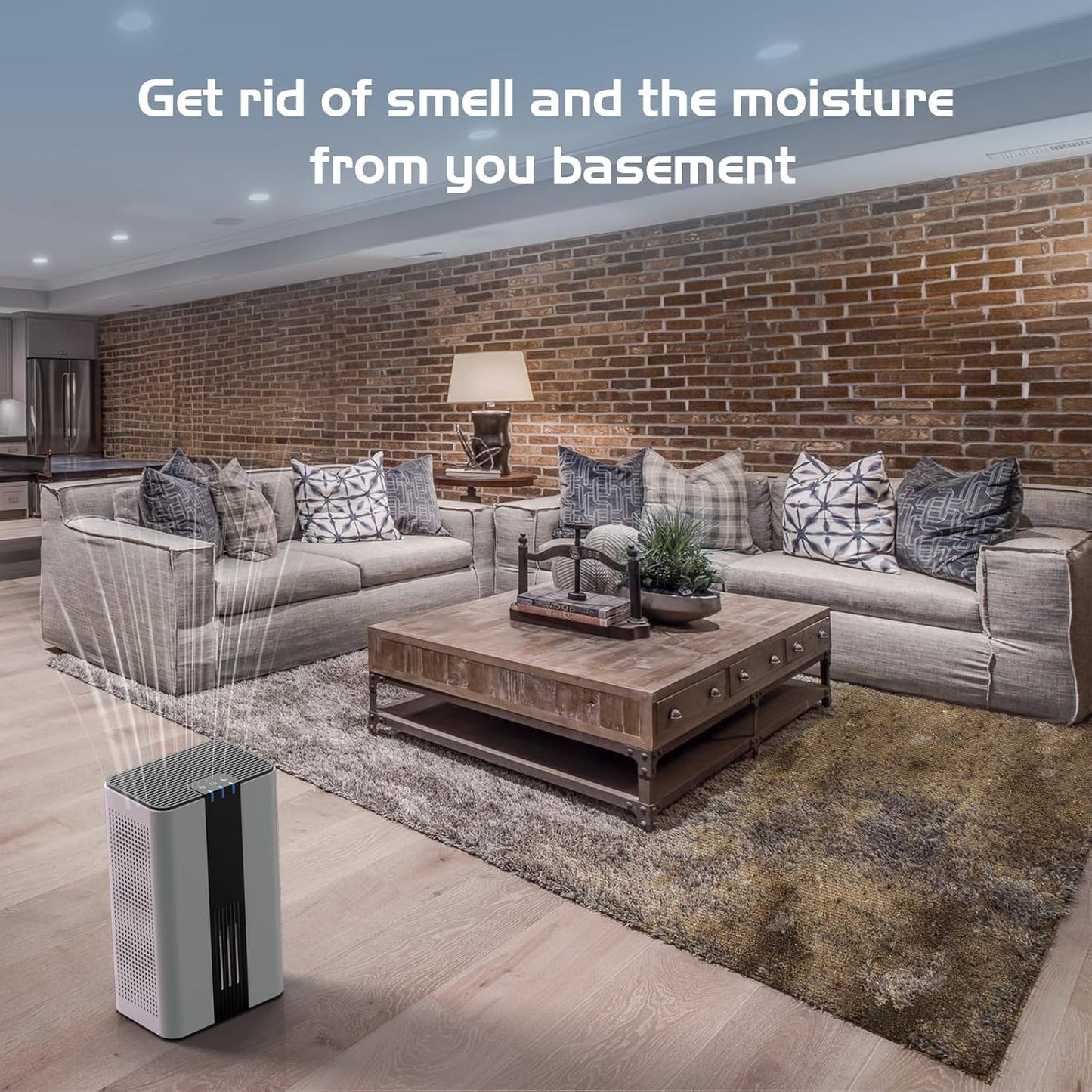 Home Dehumidifier for Spaces up to 850 Sq. Ft, 85 OZ Water Tank, Dual Operating Modes with Auto Shut Off, 7-Color LED Light
