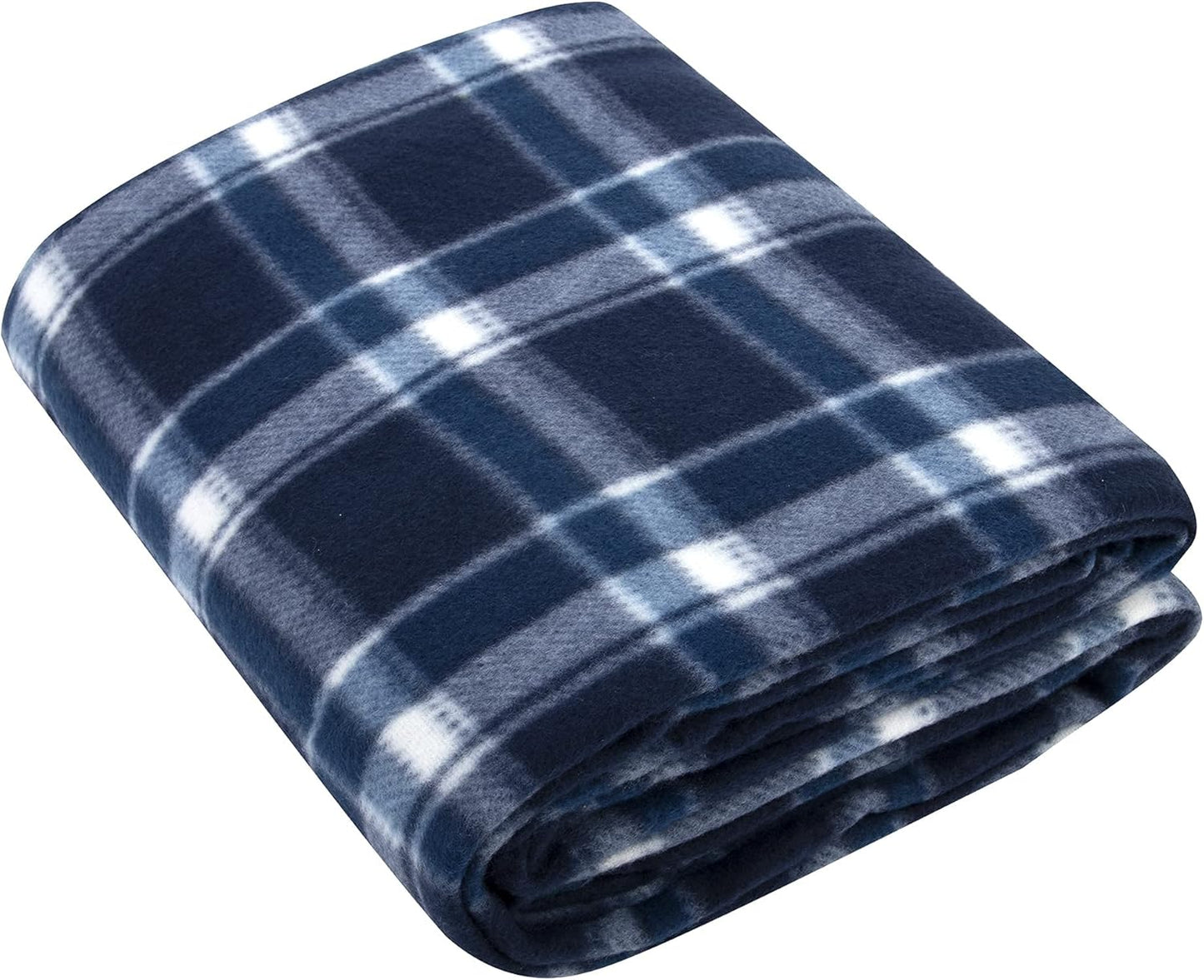 50X60 Throw Blankets, Plaid Fleece Throw Blankets for Bedroom, Couch, Livingroom, Chair, Pets, Outdoors (Blue)